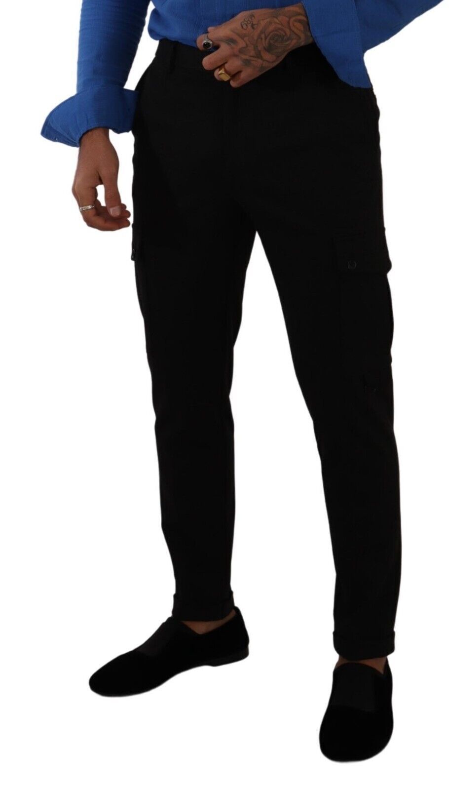 Dolce & Gabbana Black Viscose Skinny Cargo Pants