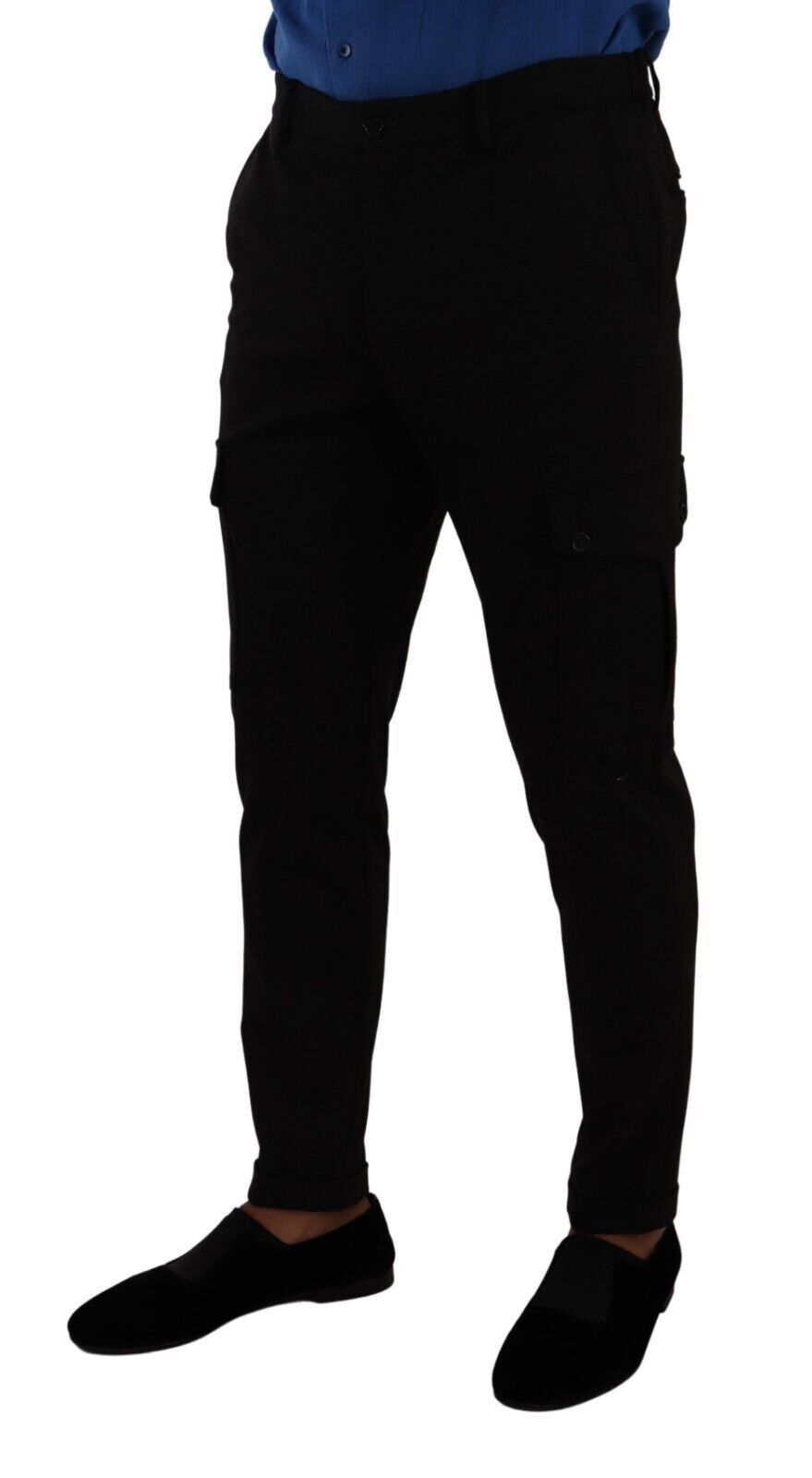 Dolce & Gabbana Black Viscose Skinny Cargo Pants