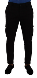 Dolce & Gabbana Black Viscose Skinny Cargo Pants
