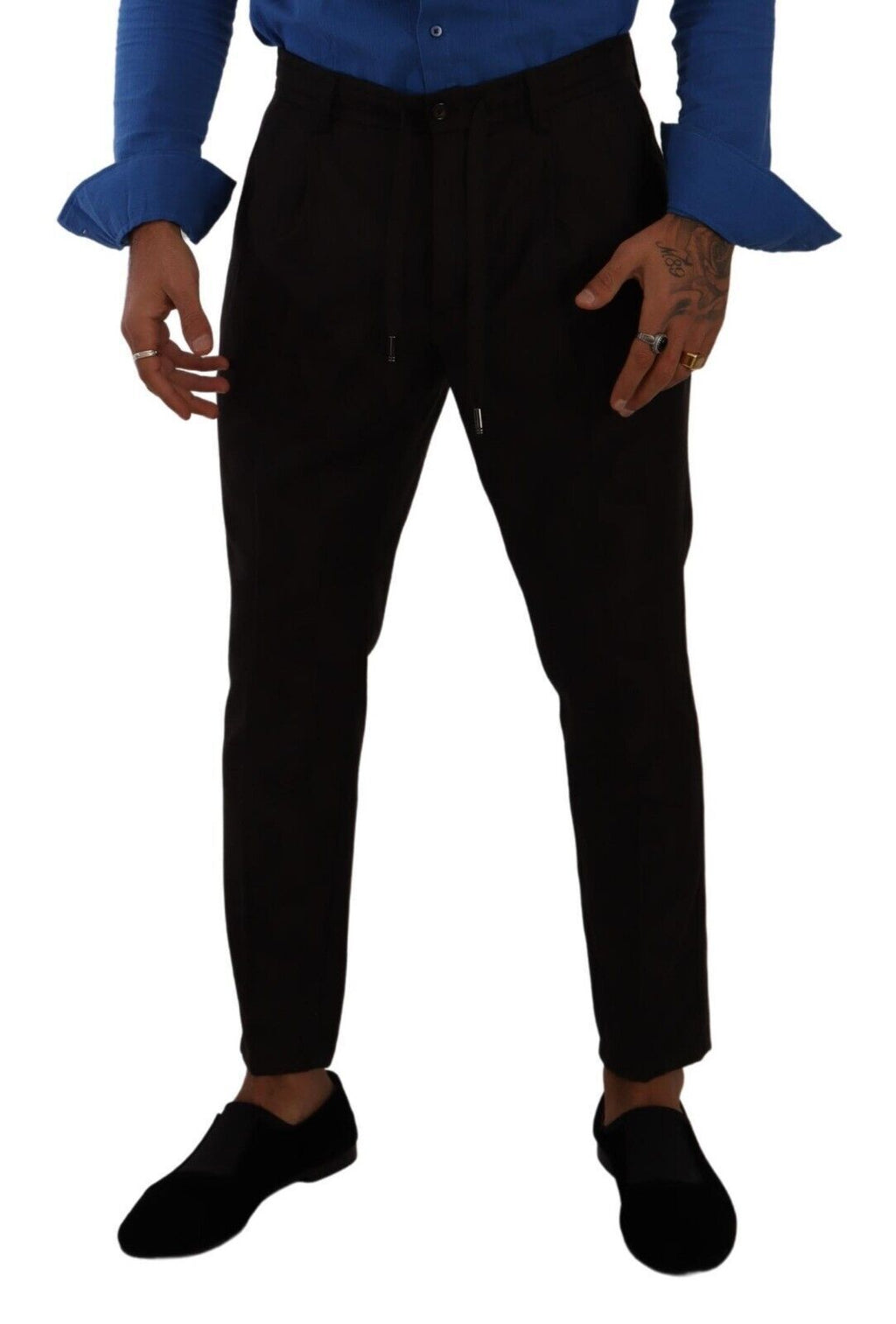 Dolce & Gabbana Bordeauxfarbene Wolle Herren Skinny Hosen Hosen