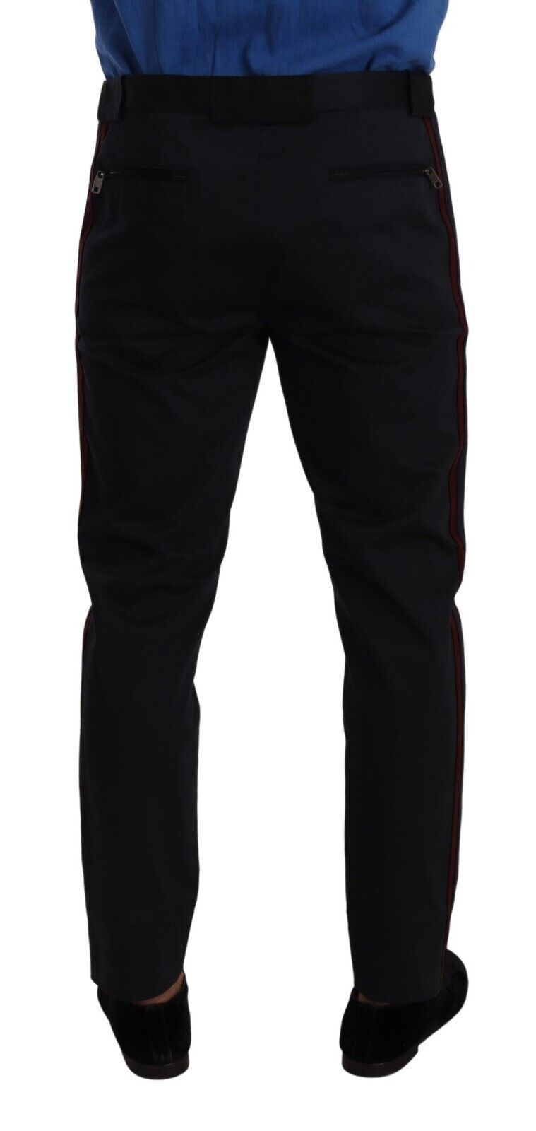 Dolce & Gabbana Bordeaux Blue Cotton Skinny Chino Pants