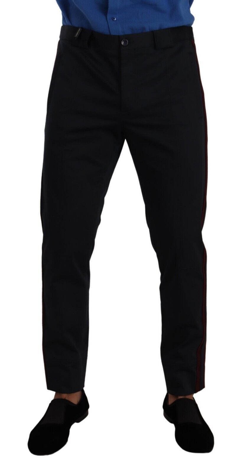 Dolce & Gabbana Bordeaux Blue Cotton Skinny Chino Pants
