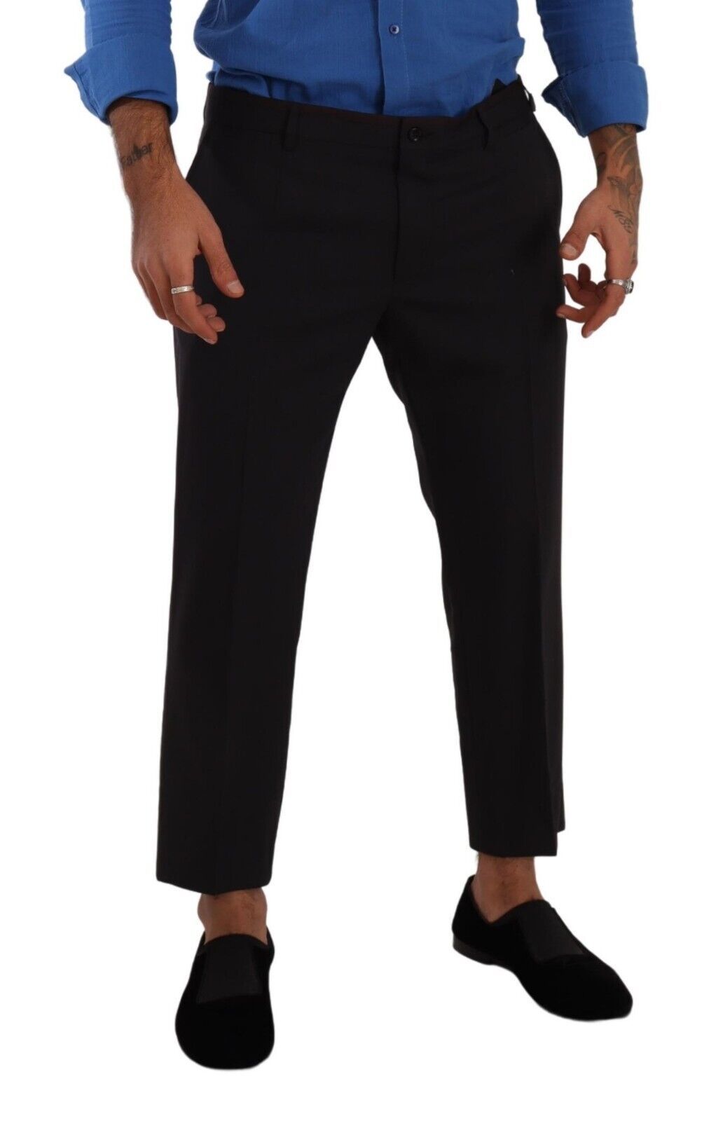 Dolce & Gabbana Gray Burgundy Wool Dress Pants