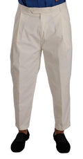 Dolce & Gabbana Weiße Baumwolle konisch zulaufende Herrenhosen Dress Pants