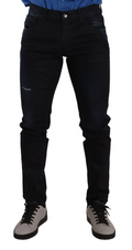 Dolce & Gabbana Blaue Baumwoll-Stretch-Denim-Hosenjeans