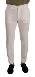 Dolce & Gabbana Weiße Skinny-Cord-Hose aus Baumwolle