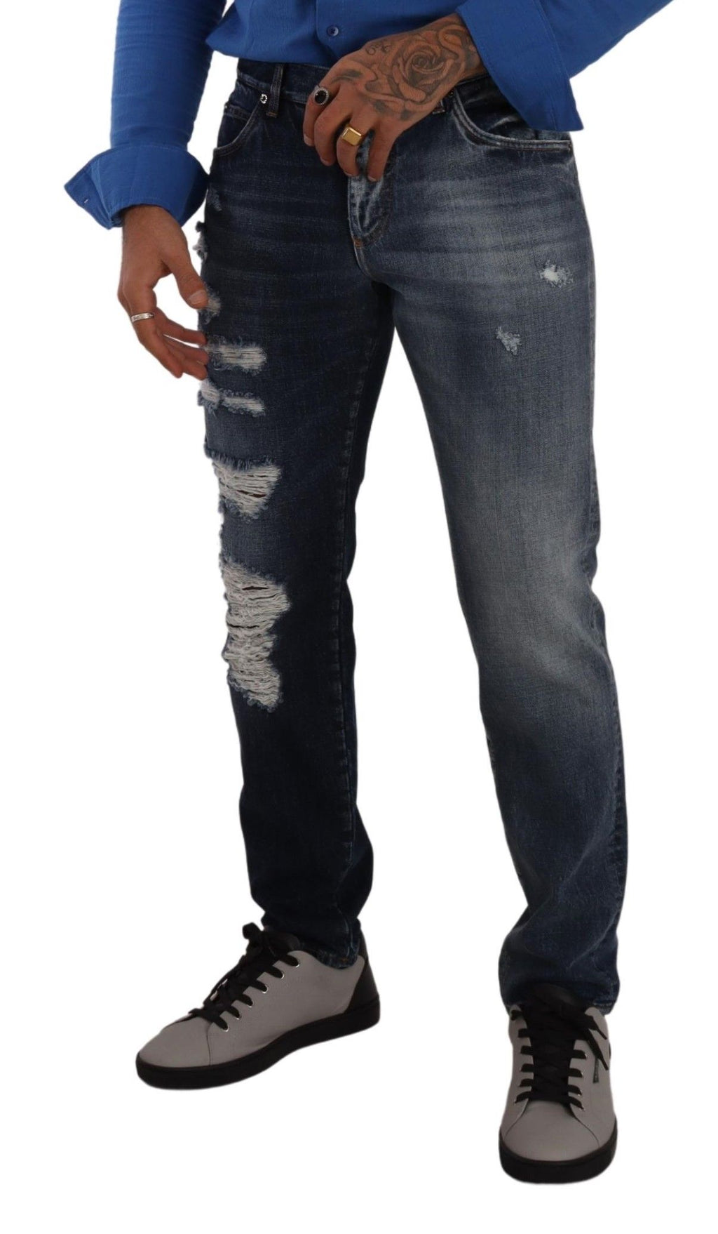 Dolce & Gabbana Blue Cotton Denim Regular Jeans
