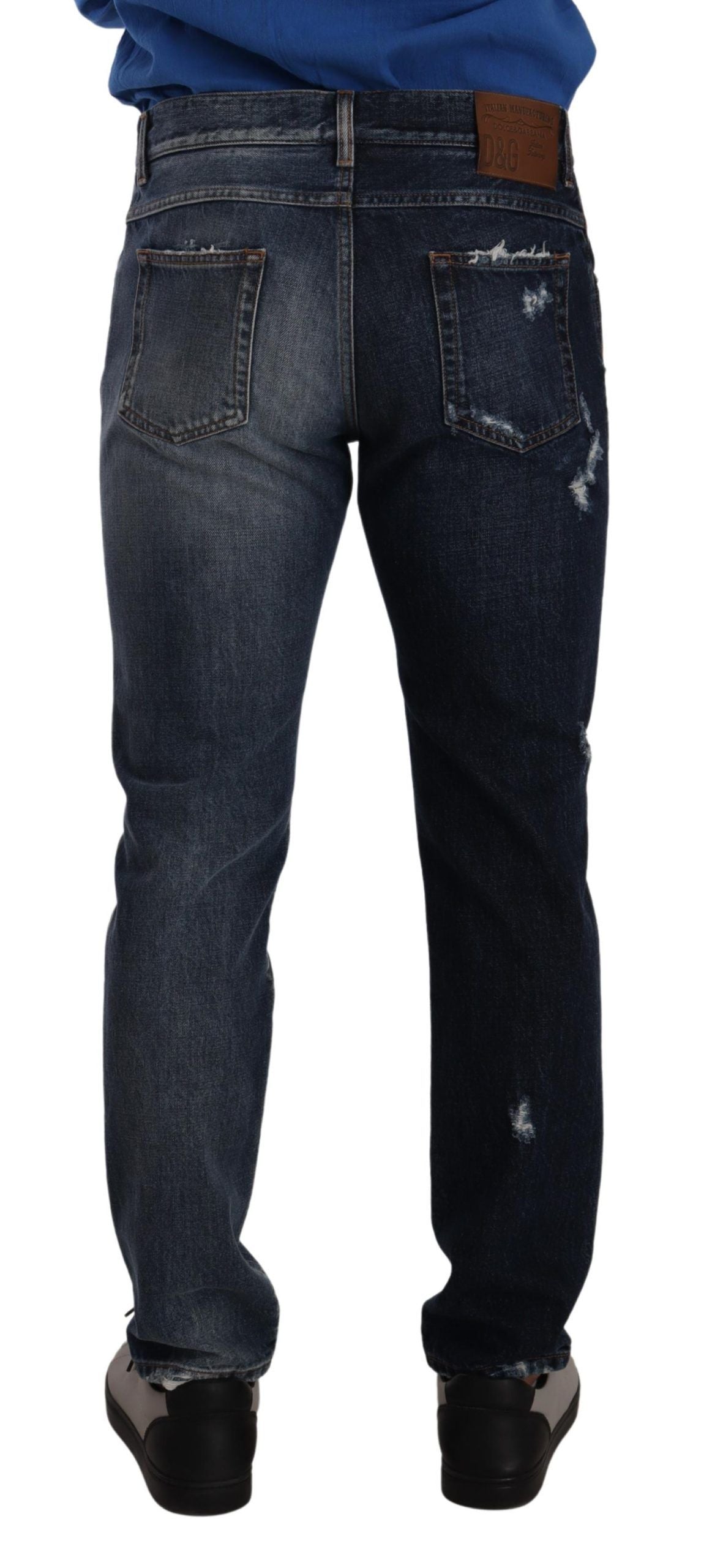 Dolce & Gabbana Blue Cotton Denim Regular Jeans