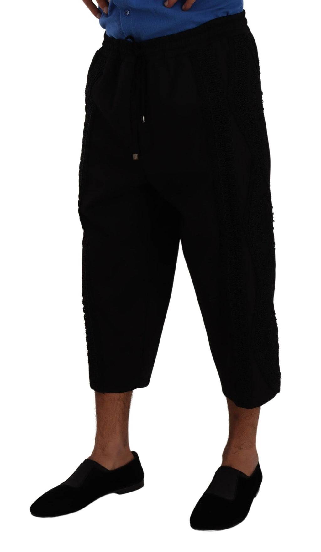 Dolce & Gabbana Black Cotton Bullfighter Sweatpants Shorts Trousers