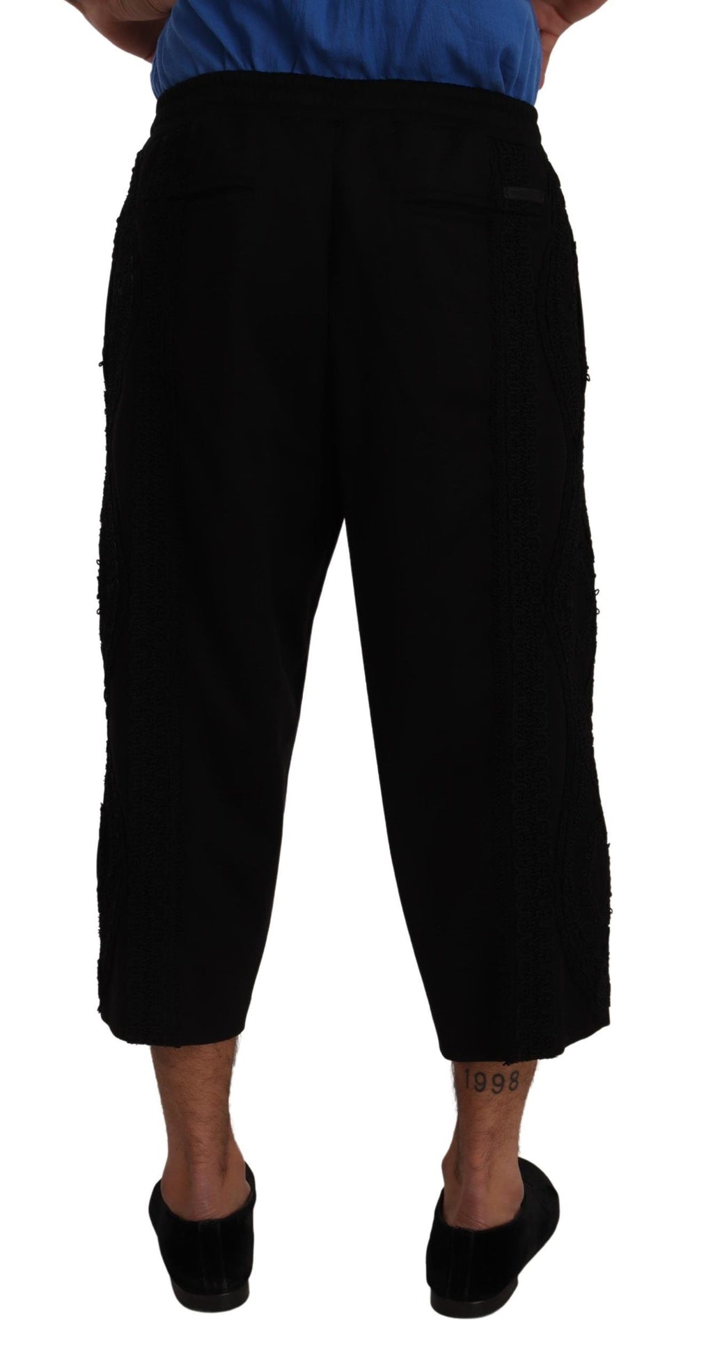 Dolce & Gabbana Black Cotton Bullfighter Sweatpants Shorts Trousers
