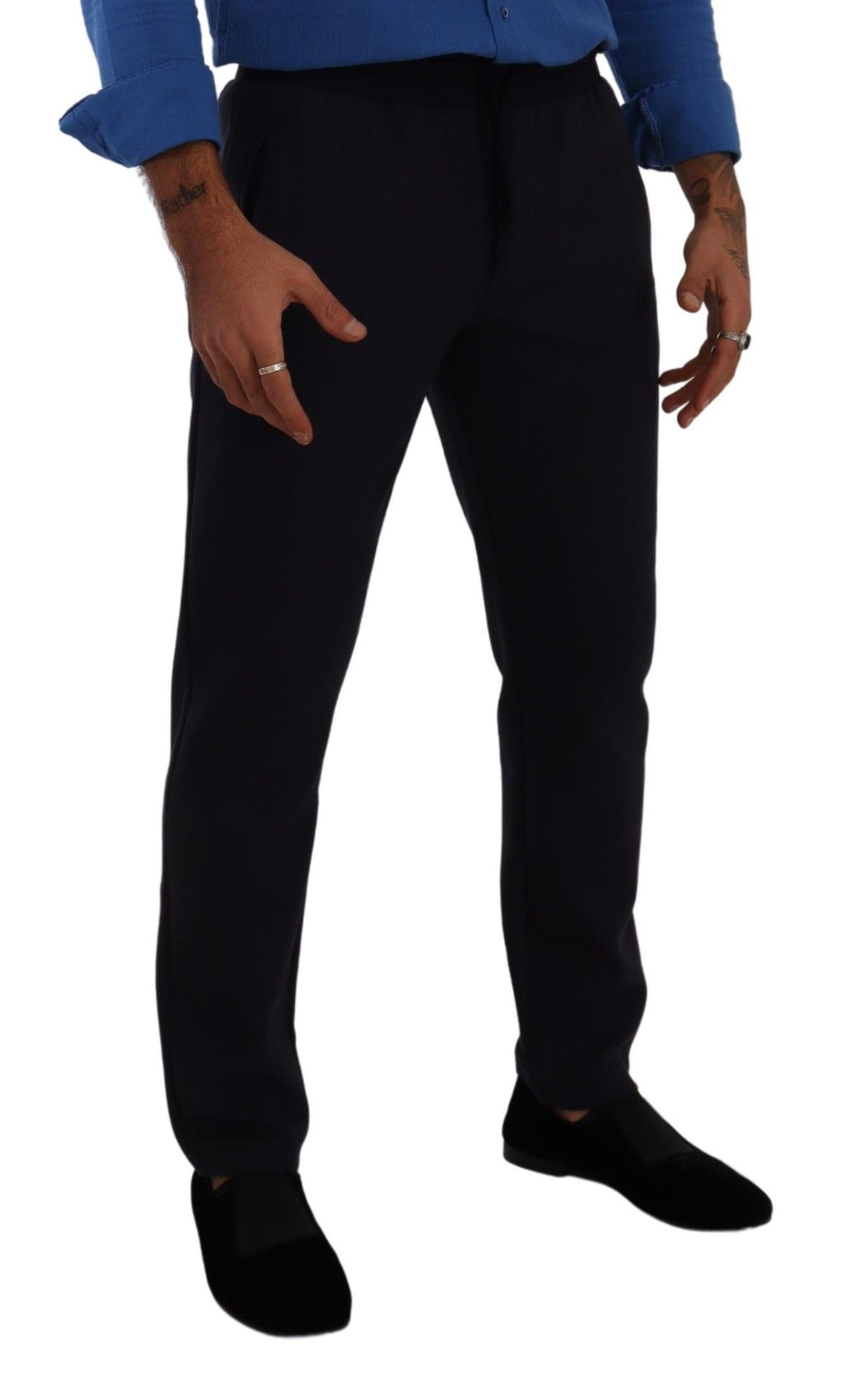 Dolce & Gabbana Blaue Baumwoll-Stretch-Jogging-Hose