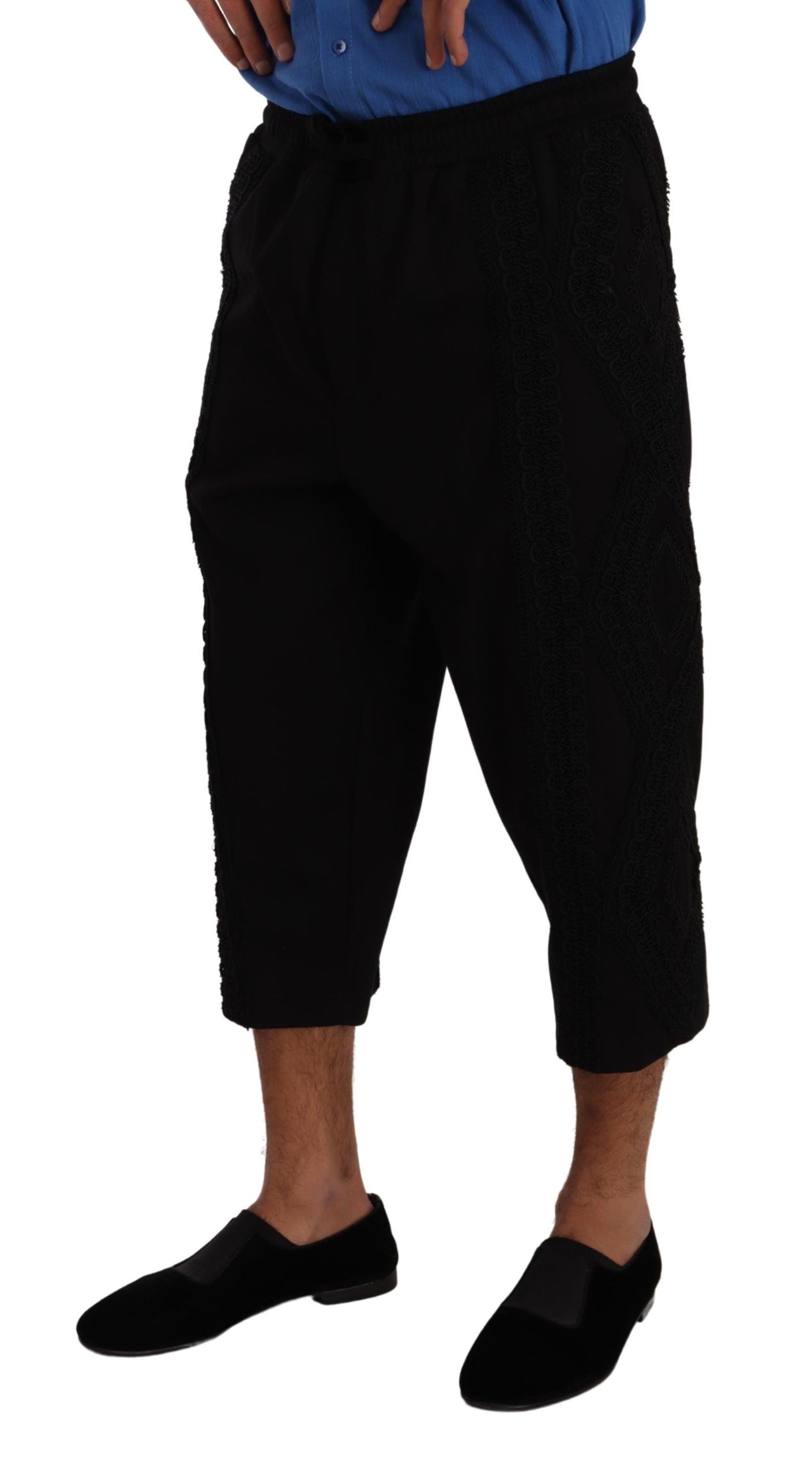 Dolce & Gabbana Black Cotton Cropped Toreador Trousers