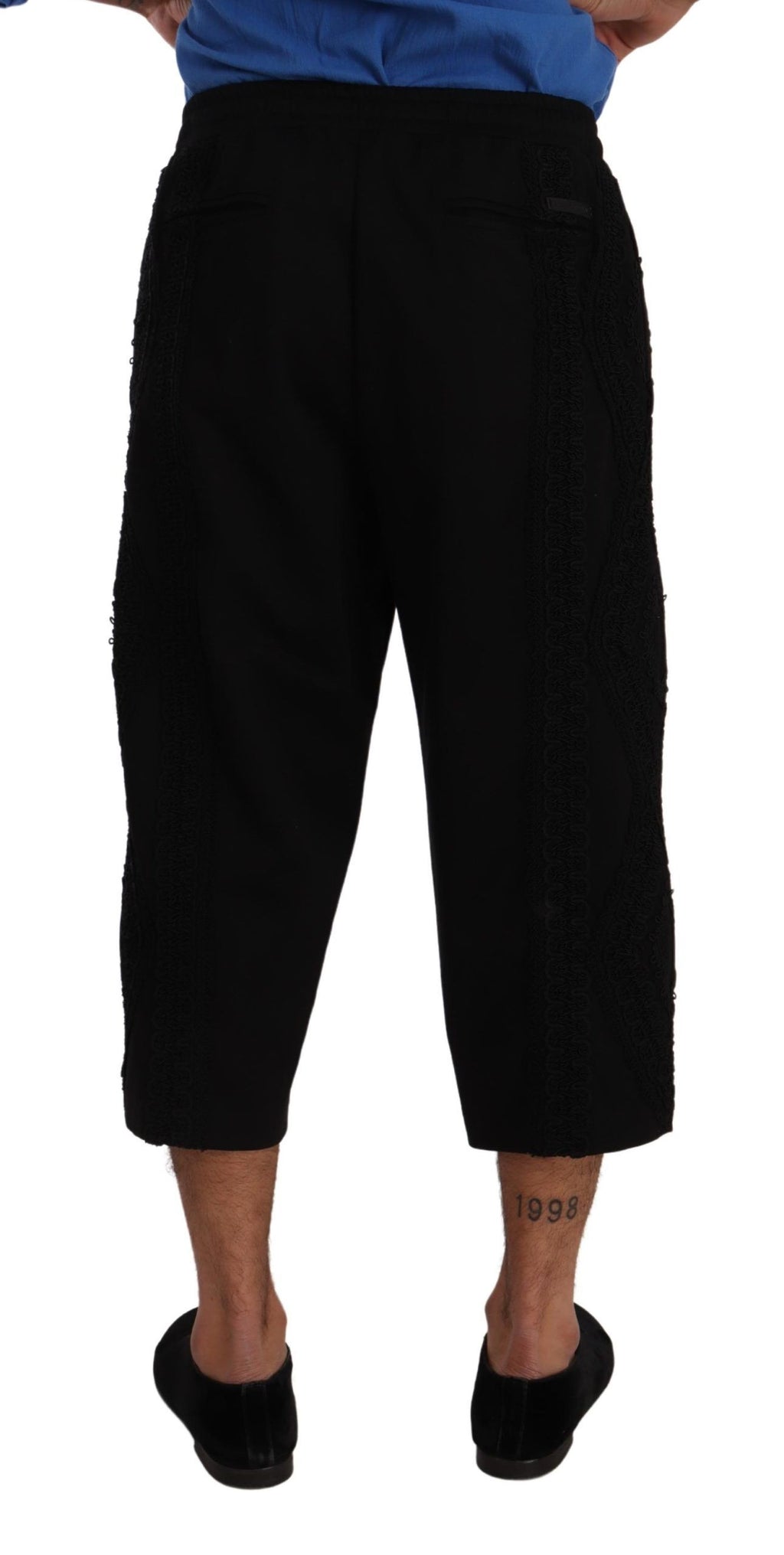Dolce & Gabbana Black Cotton Cropped Toreador Trousers