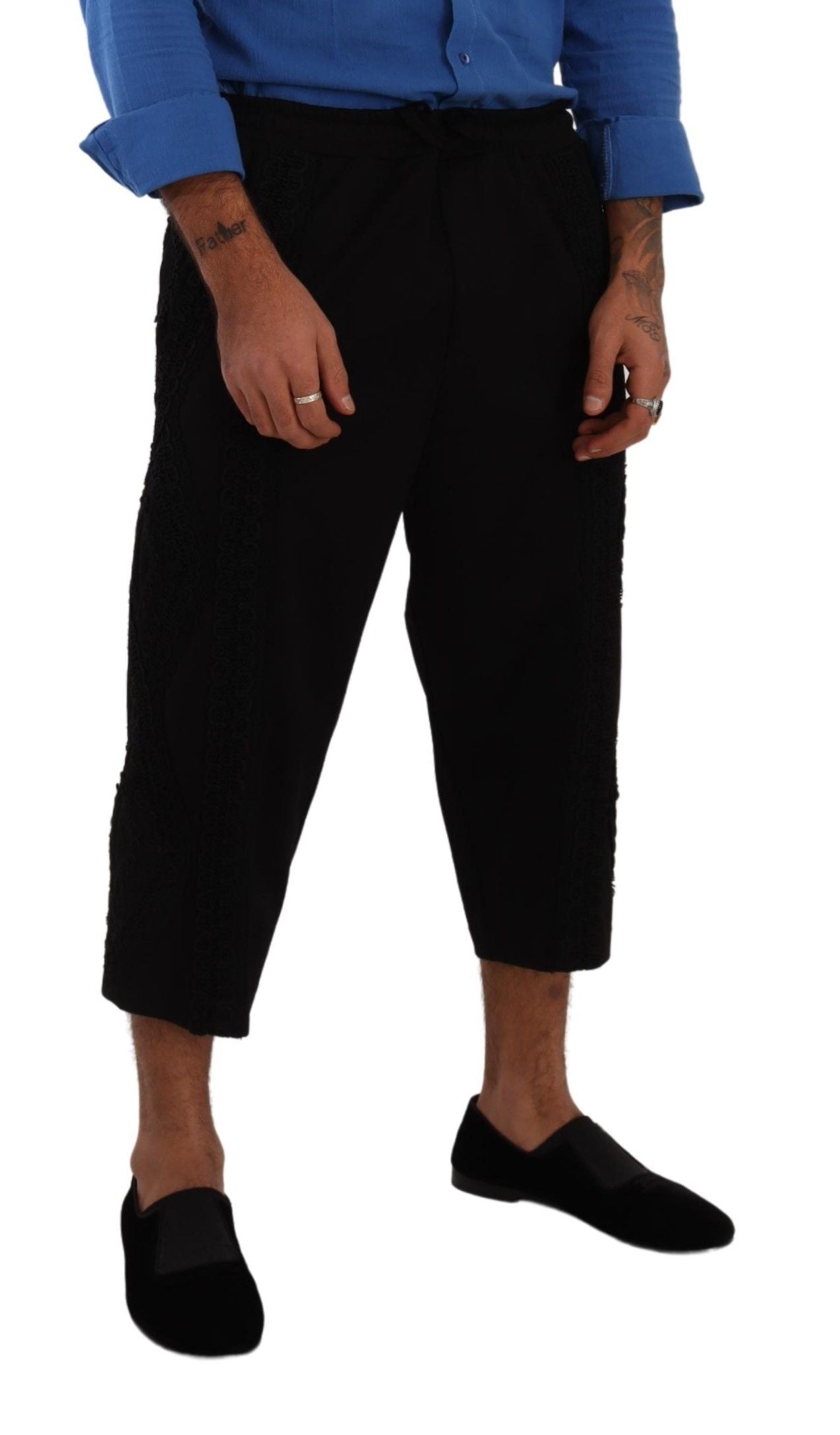 Dolce & Gabbana Black Cotton Cropped Toreador Trousers
