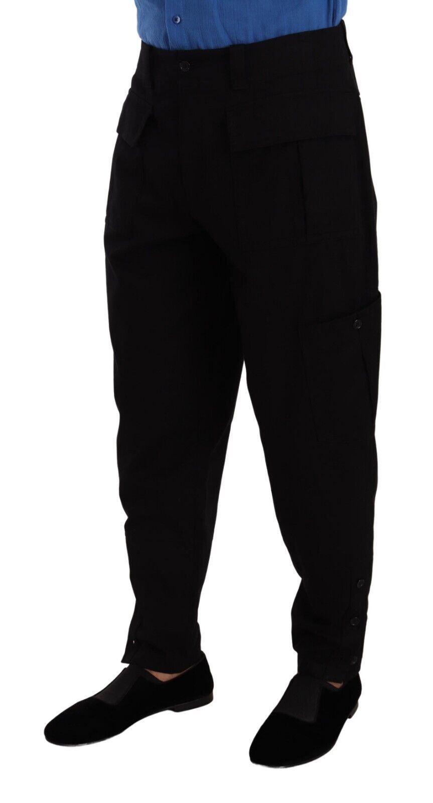 Dolce & Gabbana Black Cotton-Stretch Cargo Trousers