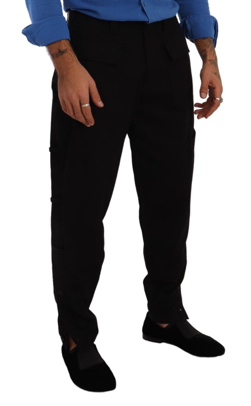 Dolce & Gabbana Black Cotton-Stretch Cargo Trousers