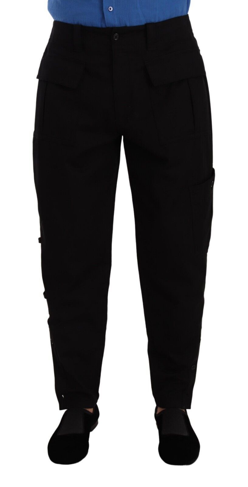 Dolce & Gabbana Black Cotton-Stretch Cargo Trousers