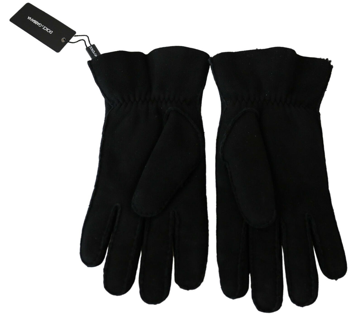 Dolce & Gabbana Schwarzes Leder Motorrad Biker Fäustlinge Handschuhe