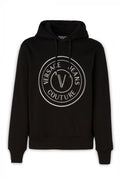 Versace Jeans Beautiful Black Cotton Hooded Sweatshirt