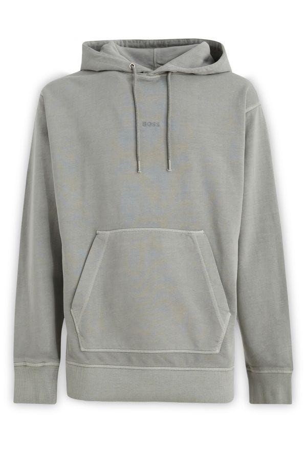 Hugo Boss Elegant Hooded Sweatshirt in Grey Cotton