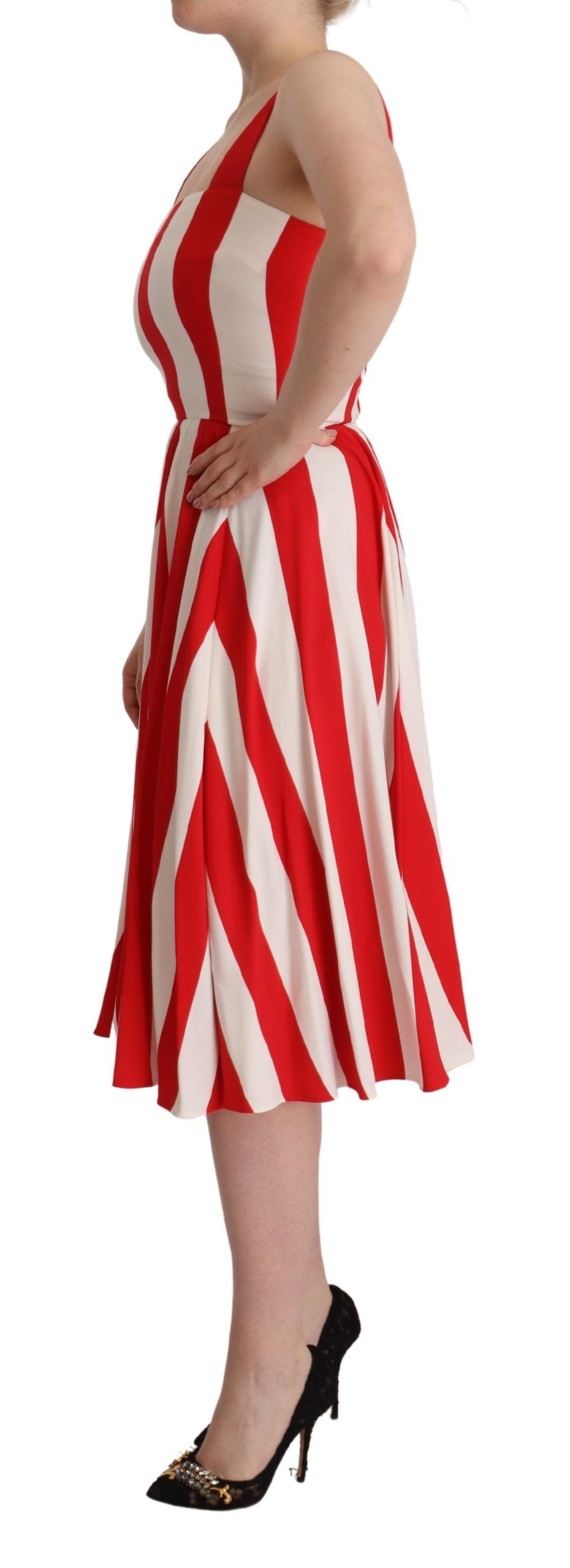 Dolce & Gabbana White Red Stretch A-Line Shift Dress