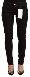 Eight Black Low-Rise Cotton Skinny Denim Jeans