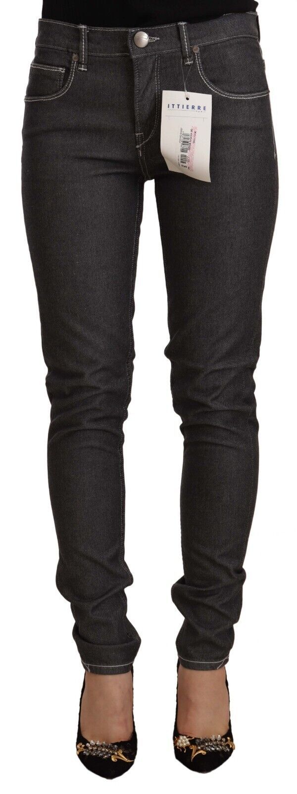 Eight Black Low Rise Skinny Fit Skinny Denim Jeans