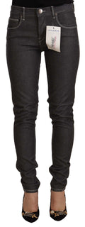 Eight Black Low Rise Skinny Fit Skinny Denim Jeans