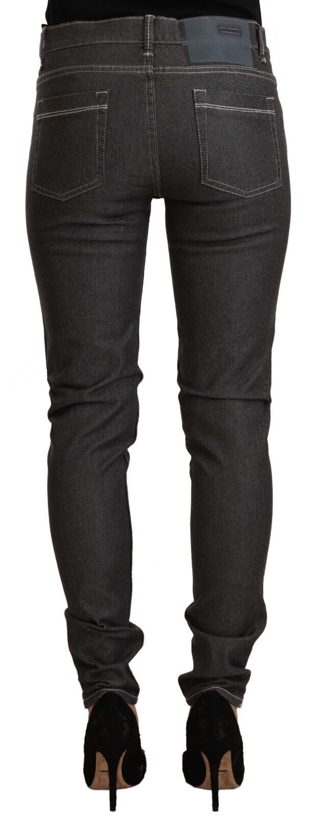 Eight Black Low Rise Skinny Fit Skinny Denim Jeans