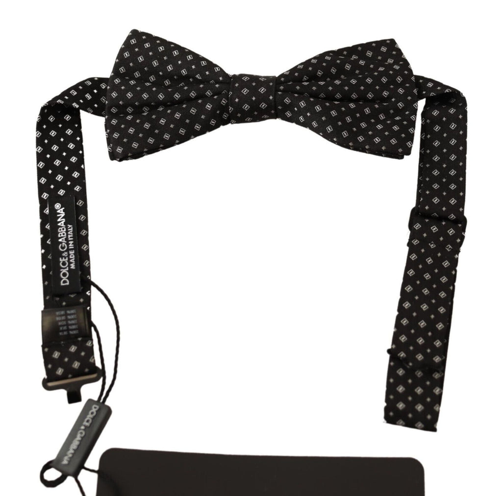 Dolce & Gabbana Black 100% Silk Adjustable Bow Tie