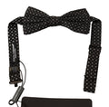Dolce & Gabbana Black 100% Silk Adjustable Bow Tie