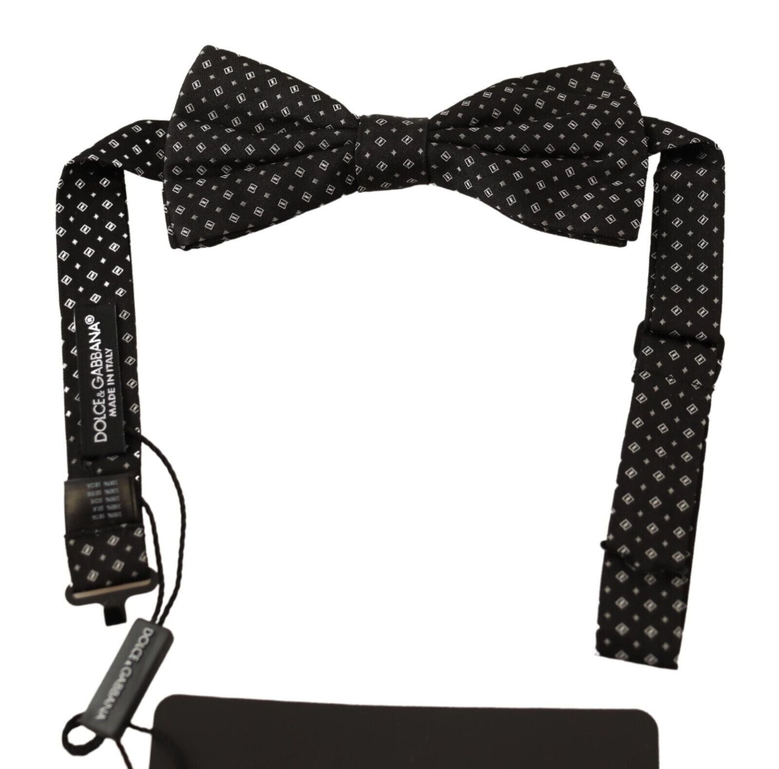 Dolce & Gabbana Black 100% Silk Adjustable Bow Tie