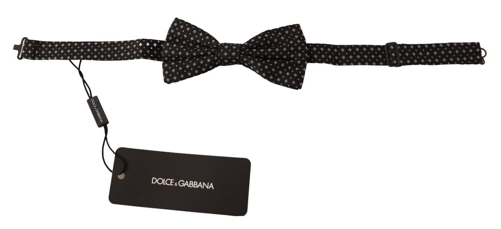 Dolce & Gabbana Black 100% Silk Adjustable Bow Tie