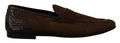 Dolce & Gabbana Schuhe Kleid Loafers Braun Leder Slip Schuhe