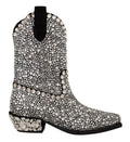Dolce & Gabbana Black Suede Rhinestone Crystal Cowgirl Boots