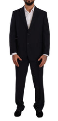 Domenico Tagliente Men's Blue Single-Breasted Polyester Formal Suit