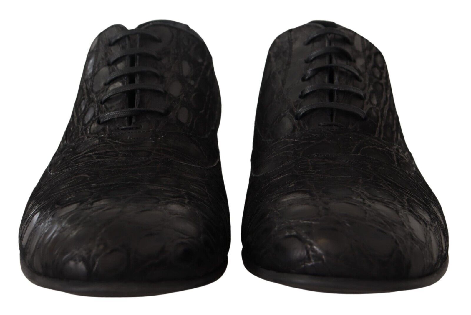Dolce & Gabbana Men's Black Caiman Leather Oxford Shoes