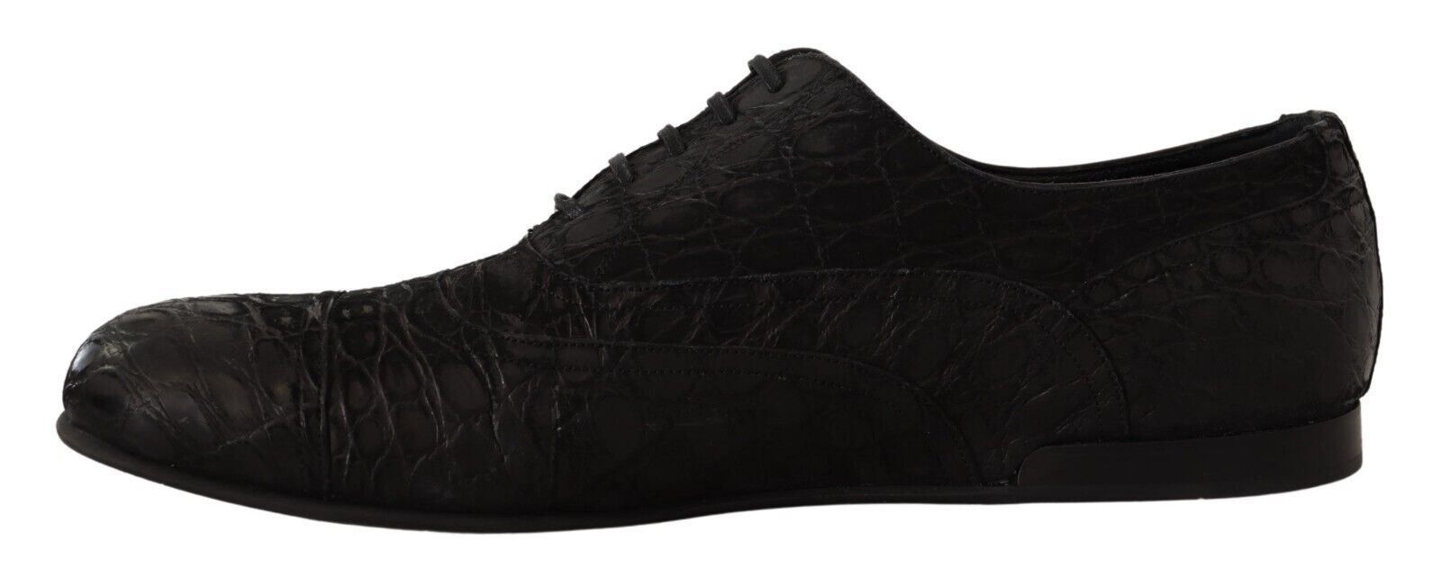 Dolce & Gabbana Men's Black Caiman Leather Oxford Shoes