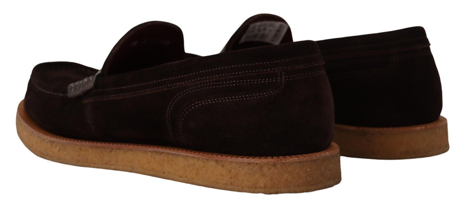 Dolce & Gabbana Brown Suede Slip-On Flats Moccasin Shoes