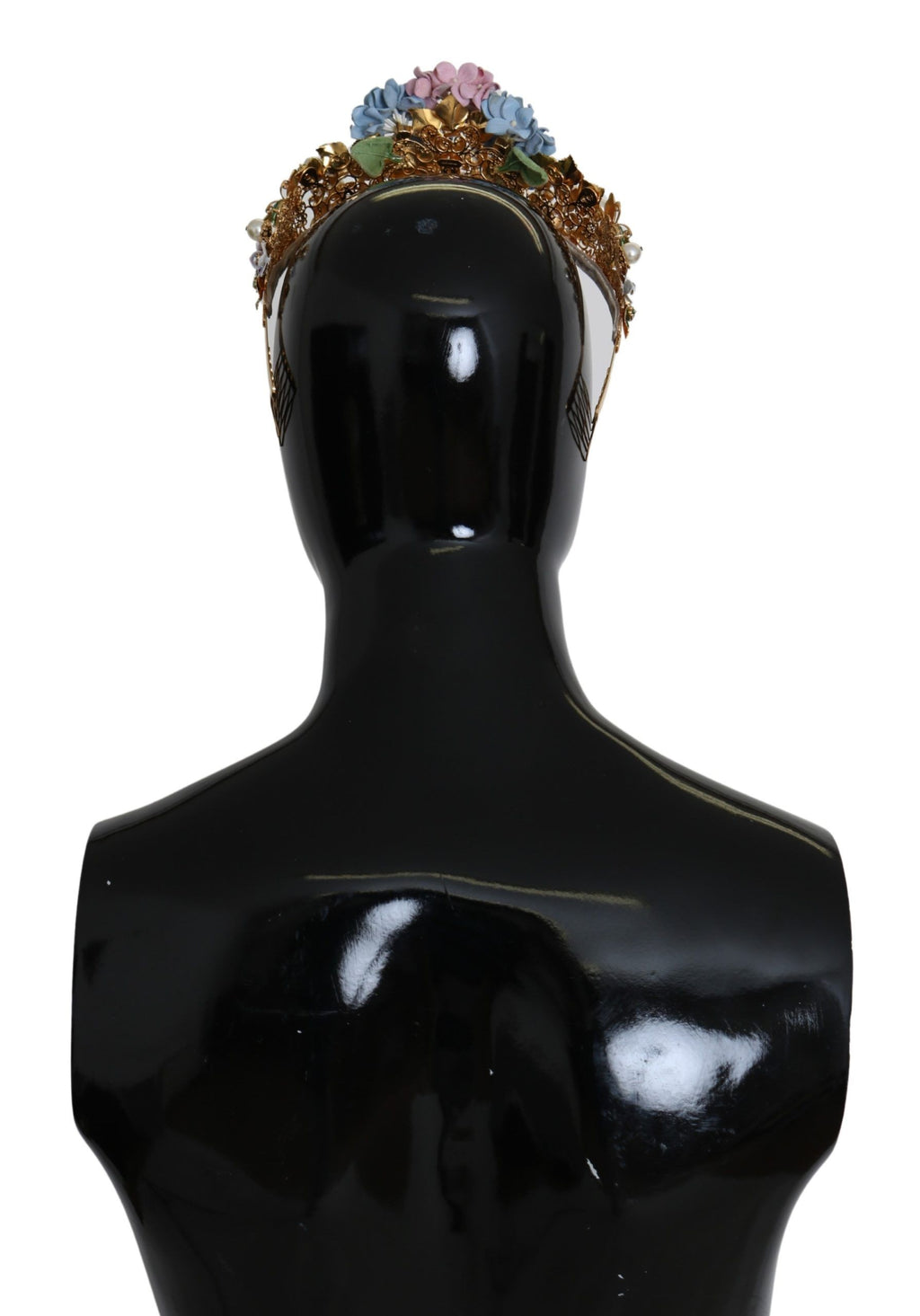 Dolce & Gabbana Gold Crystal Purple Hydrangea Headband Crown Tiara