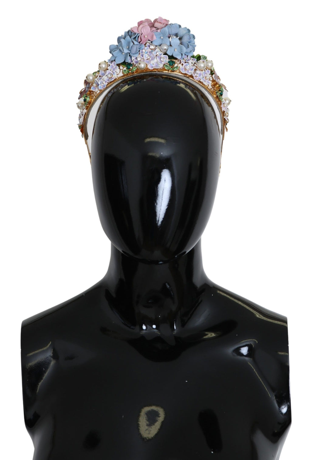 Dolce & Gabbana Gold Crystal Purple Hydrangea Headband Crown Tiara