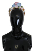 Dolce & Gabbana Gold Crystal Purple Hydrangea Headband Crown Tiara