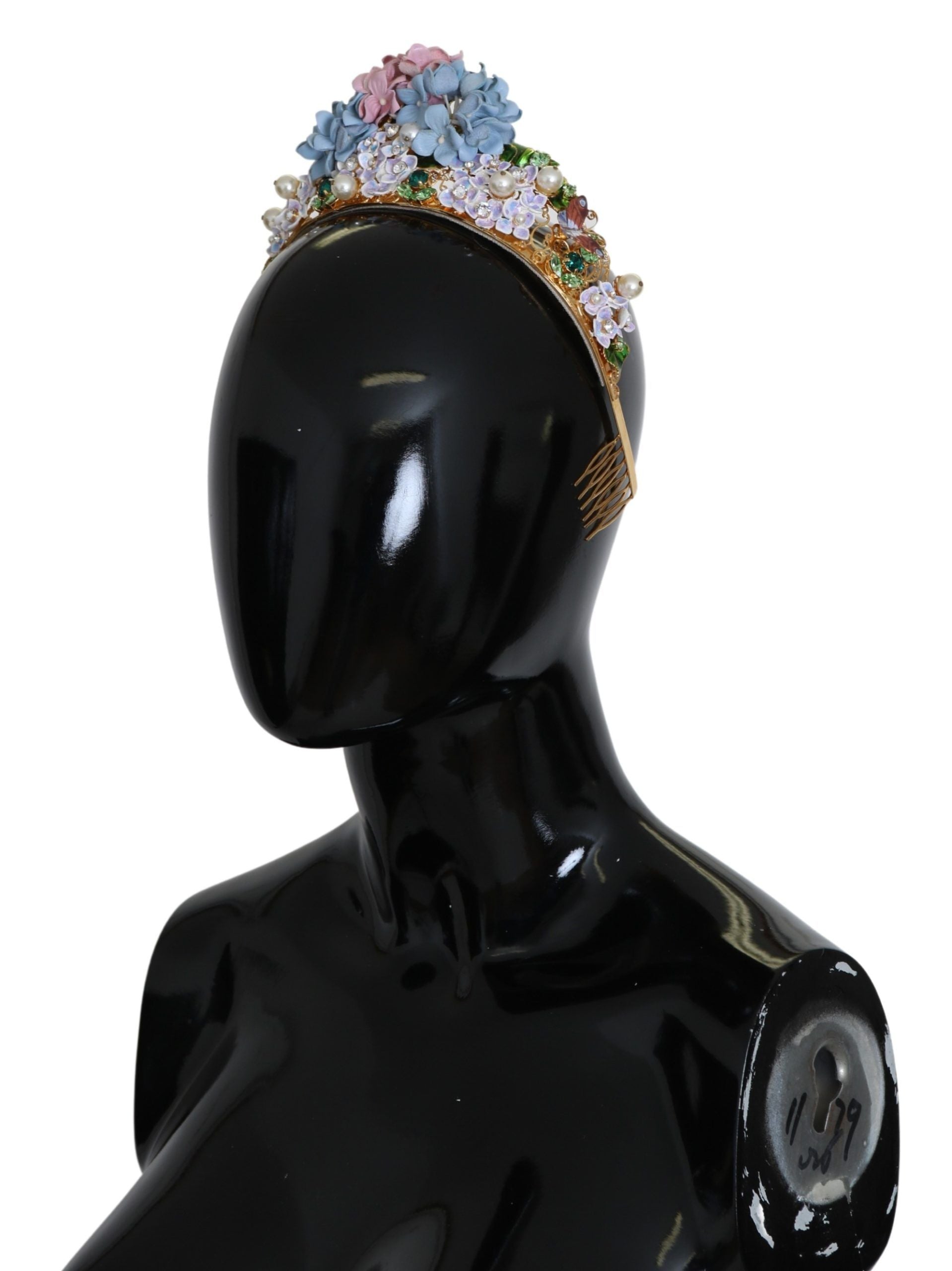 Dolce & Gabbana Gold Crystal Purple Hydrangea Headband Crown Tiara