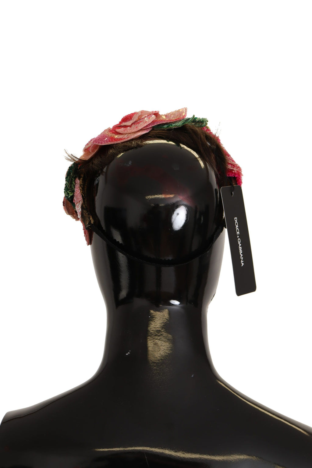 Dolce & Gabbana Multicolor Sequin Lurex Black Headband