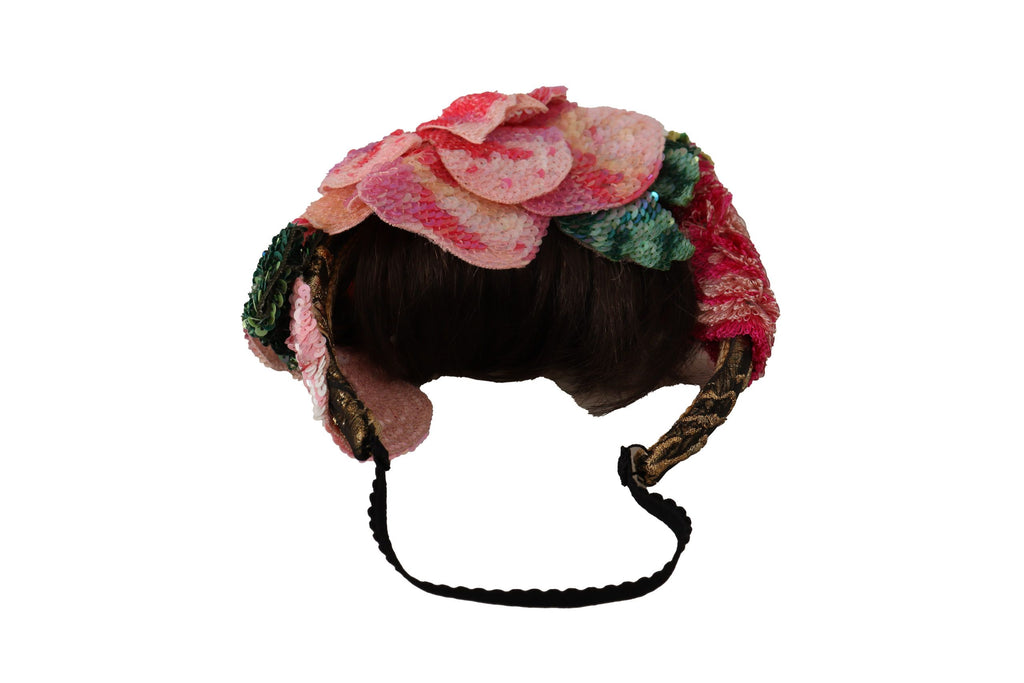 Dolce & Gabbana Multicolor Sequin Lurex Black Headband