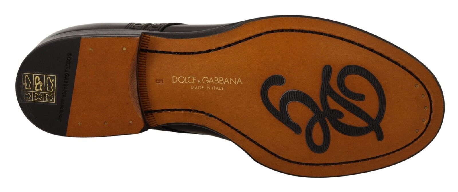Dolce & Gabbana Black Leather Wingtip Men's Formal Derby Shoes