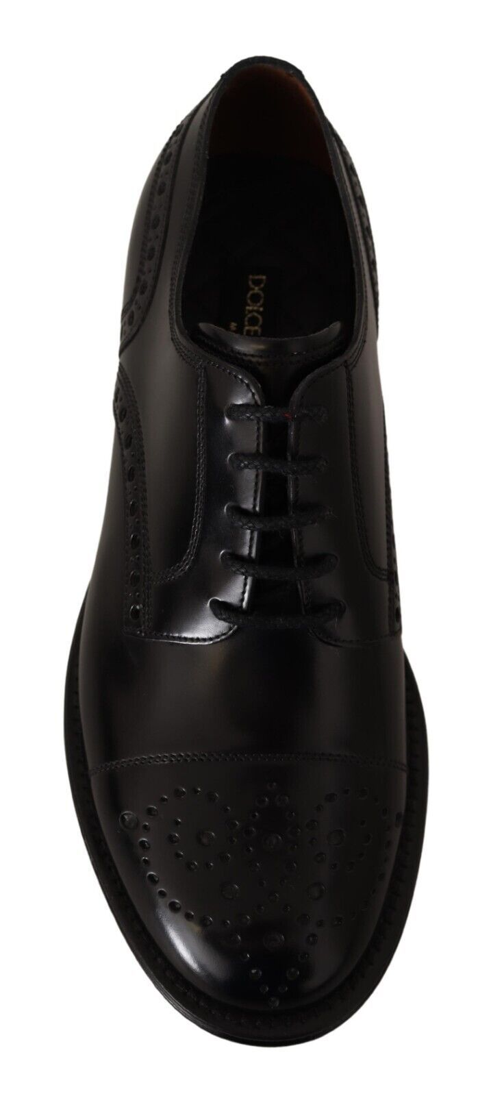Dolce & Gabbana Black Leather Wingtip Men's Formal Derby Shoes