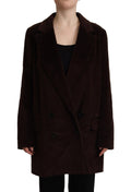 Dolce & Gabbana Burgundy Corduroy Cotton Blazer Plus Size Jacket