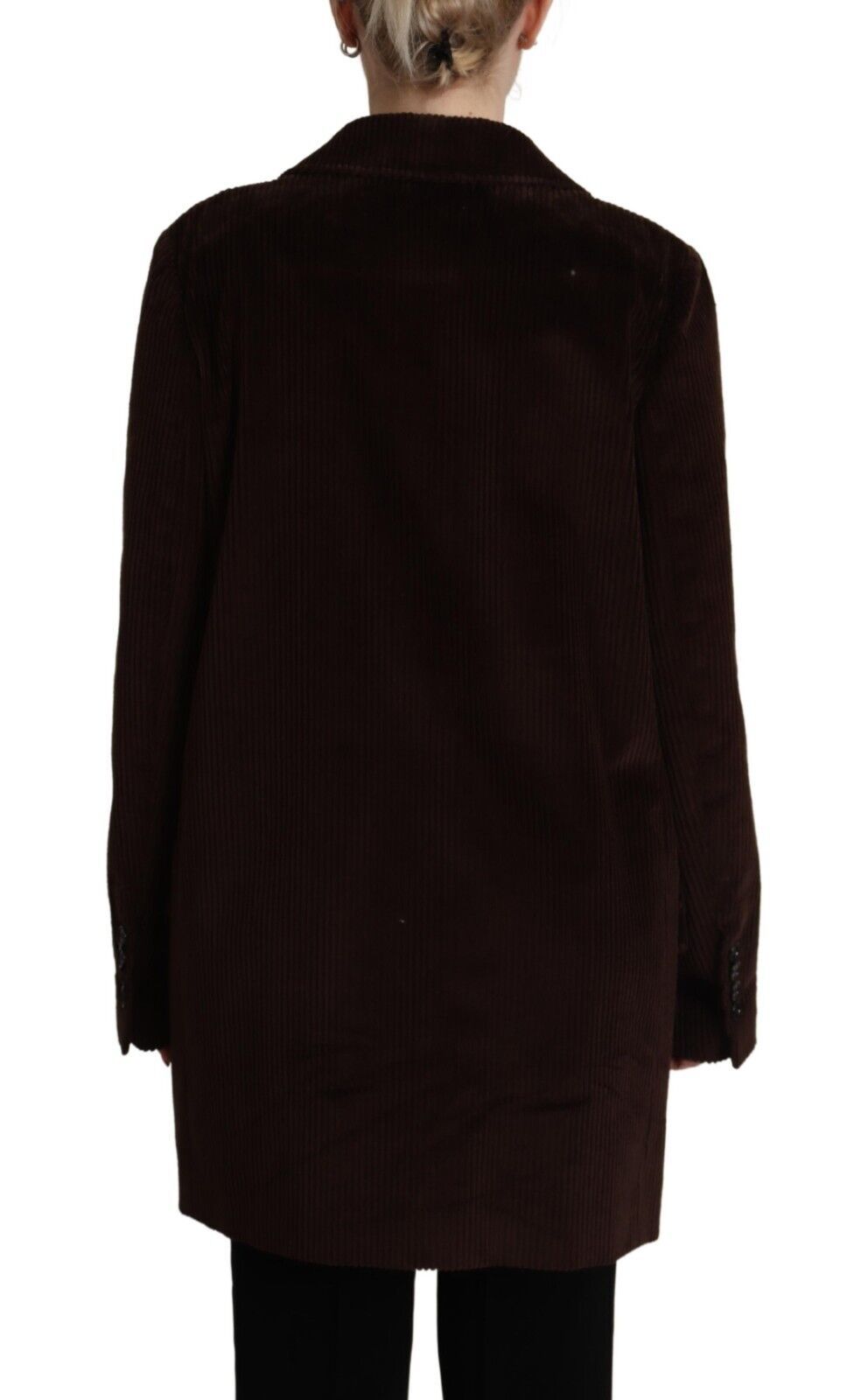 Dolce & Gabbana Burgundy Corduroy Cotton Blazer Plus Size Jacket