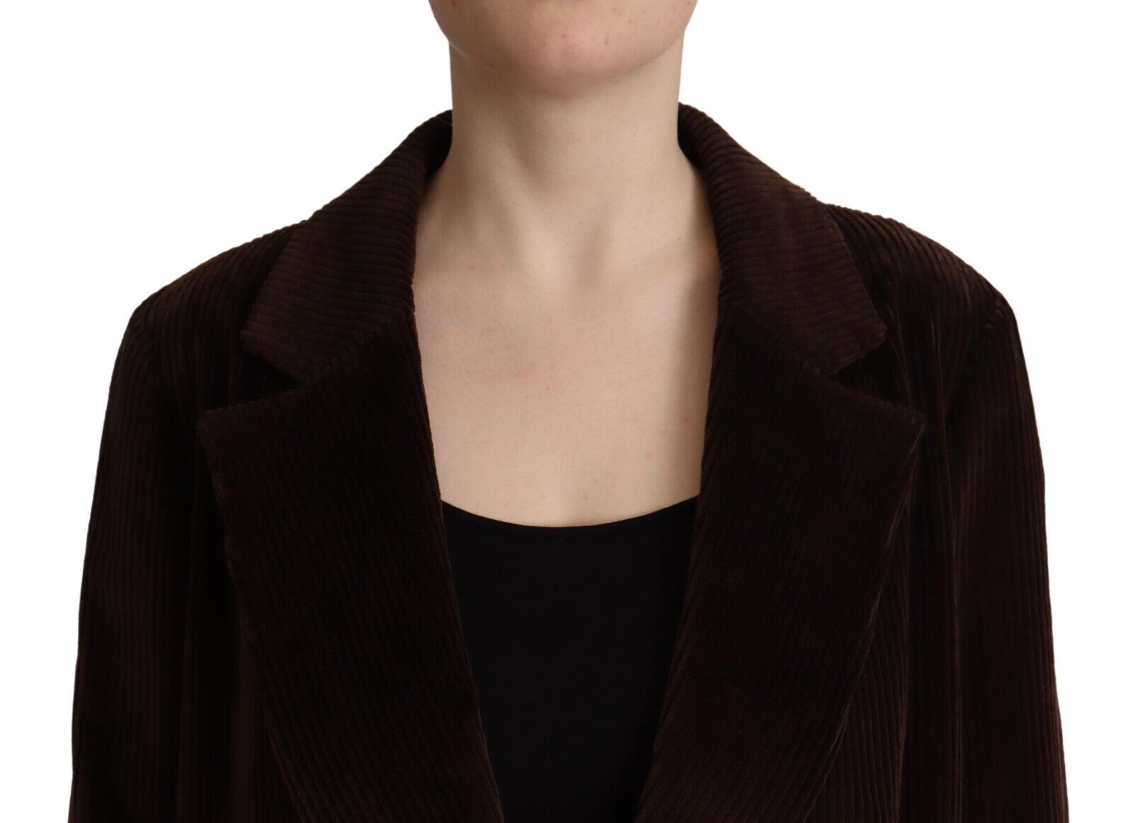 Dolce & Gabbana Burgundy Corduroy Cotton Blazer Plus Size Jacket